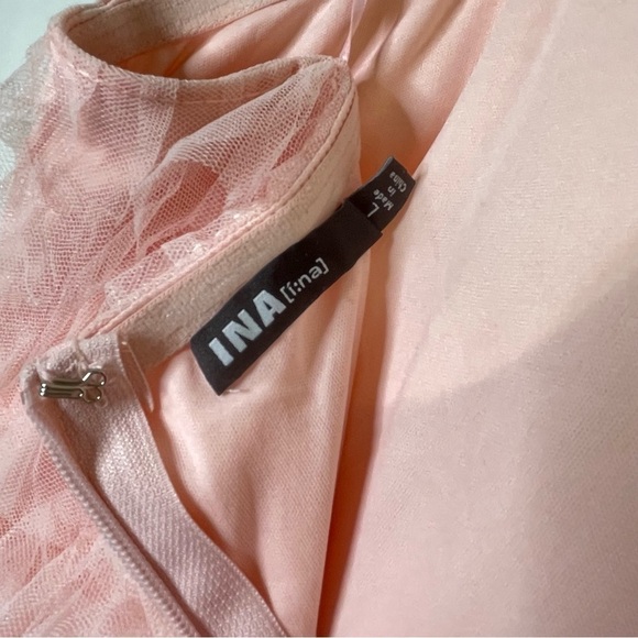 Ina Pink Ombre Ruffle Strapless Gown Sz Large - Picture 6 of 6